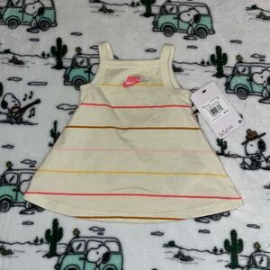 New Nike pastel yellow spaghetti coconut milk tank top for baby girls size 3M